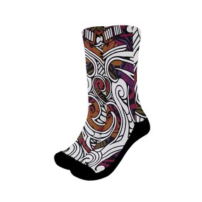 Crew Sport Socks Factory - OEM Hot Sale Polynesian Samoan Tribal Printed Winter Warm