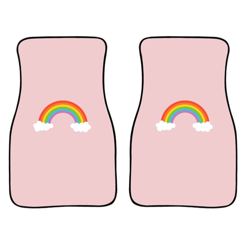3D Rubber Floor Mats Manufacturer - OEM High Quality Pink Rainbow Print on Demand