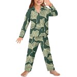 Children's Pajama Set Manufacturer - OEM Trending Custom Colorful Ginkgo Leaf Print
