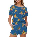 Casual Home Clothes Set Manufacturer - OEM New Arrival Custom Multicolor Bird Flower Prints