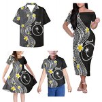 Family Matching Outfits Factory - OEM Mother Daughter Island Dress Polynesian Tribal