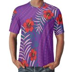 Street Wear Top Factory - OEM Print on Demand Polynesian Hibiscus Comfortable Sports