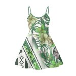 Women's Sleeveless Party Dress Factory - OEM 2022 Summer Polynesian Tribal Hibiscus Print