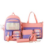 School Backpack Set Manufacturer - OEM Factory Hot Sale 5 Piece Canvas Set