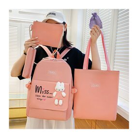 School Backpack Set Manufacturer - OEM Custom Cartoon Bear 5pcs Set