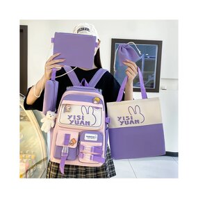 School Backpack Set Factory - OEM Custom Cartoon Nylon Canvas Book Bag