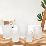 Luxury Black Frosted Glass Candle Jars Factory - OEM Custom Logo 7-14oz with Lids Holder