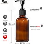 Amber Glass Pump Bottles Factory - OEM 8-16oz Boston Round with Pumps for Lotion Soap