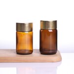 Packaging Glass Jar Containers Factory - OEM 100-120CC Empty Wide Mouth Amber Medicine