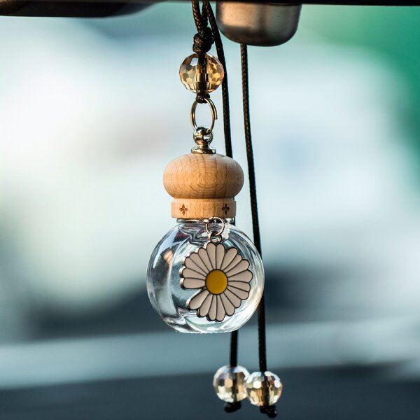 Car Aroma Diffuser Perfume Bottle Manufacturer - OEM Stock 10ml Clear Flat Hanging Glass