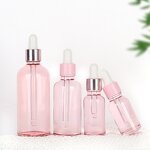 Cosmetic Serum Packaging Glass Bottle Factory - OEM 5-100ml Transparent Pink Rose Gold