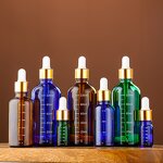 Blue Glass Bottle with Dropper Manufacturer - OEM 5-100mL Rubber Head Cosmetic Essential