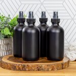Matte Black Essential Oil Spray Bottle Factory - OEM 250ml 8oz Boston Round with Sprayer