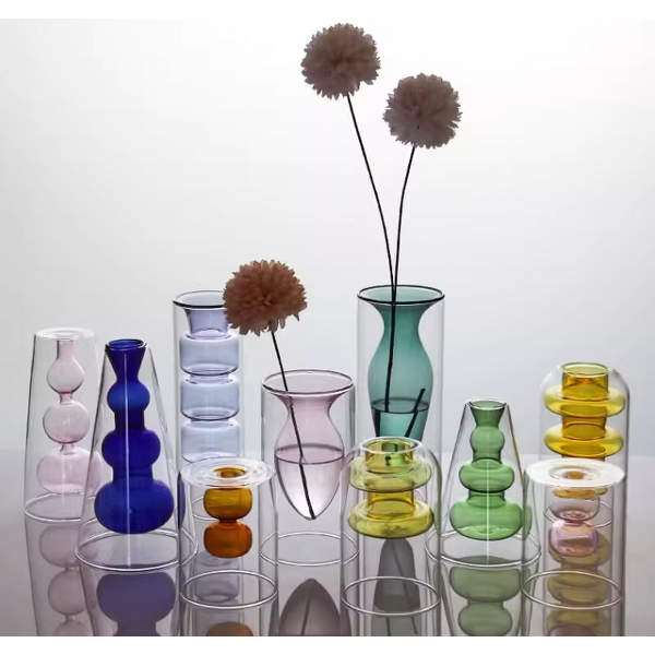 Empty Colored Borosilicate Glass Vase Factory - OEM Best Sell Products Luxury for Wedding