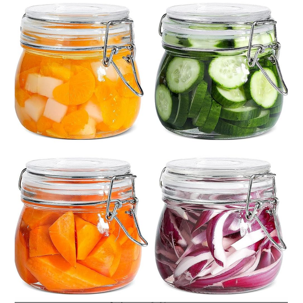 Glass Storage Container Manufacturer - OEM 17oz Clear Preserving Seal Wire Clip Fastening