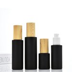 Perfume Cosmetic Glass Spray Bottle Factory - OEM 20-120ml Black Clear Frost Pump Lotion