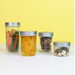 Mason Jars Factory - OEM 4-24oz Canning Jars Preservable Clear Modern Round Metal
