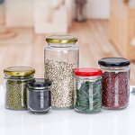 Glass Canning Jars Factory - OEM Bulk 8-16oz 500ml Round Shape Salsa Jam with Metal