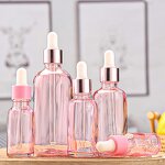 Cosmetic Serum Packaging Glass Bottle Factory - OEM 5-100ml Transparent Pink Rose Gold