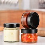 Glass Storage Jar with Black Metal Lid Factory - OEM 50-100ml Screw Cap for Food Storage