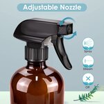 Amber Boston Round Glass Bottles Manufacturer - OEM Fine Mist Sprayers 16oz Empty Atomizer