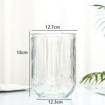 Modern Classic Art Deco Glass Vase Manufacturer - OEM Minimalist Flat U Shaped Transparent