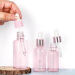 Cosmetic Serum Packaging Glass Bottle Factory - OEM 5-100ml Transparent Pink Rose Gold