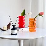 Modern Colored Creative Glass Vase Factory - OEM Amber Pink Clear Colored Hydroponic