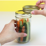 Mason Jars Factory - OEM 4-24oz Canning Jars Preservable Clear Modern Round Metal