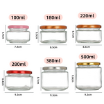 Glass Canning Jars Manufacturer - OEM 100-500ml Round Shape Salsa Salad Jelly Jam