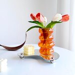 Modern Colored Creative Glass Vase Factory - OEM Amber Pink Clear Colored Hydroponic