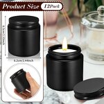 Glass Candle Tins with Lids Factory - OEM Bulk 4 oz Black Round Empty Container