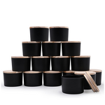 Wide Mouth Candle Glass Jar Manufacturer - OEM 4oz with Natural Wood Lid