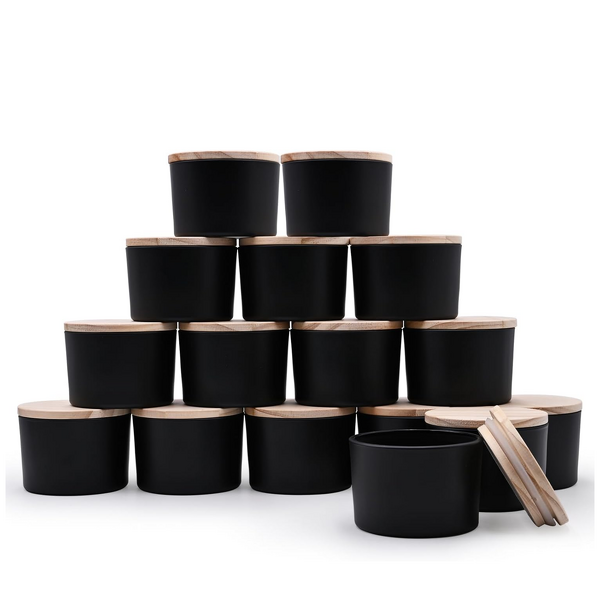 Wide Mouth Candle Glass Jar Manufacturer - OEM 4oz with Natural Wood Lid