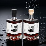 Square Empty Flint Glass Bottle Manufacturer - OEM 500ml 16oz Clear Wine Bottle with Cork