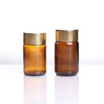 Packaging Glass Jar Containers Factory - OEM 100-120CC Empty Wide Mouth Amber Medicine