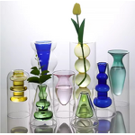 High Borosilicate Glass and Crystal Vases Factory - OEM Double Layer Transparent Colorful