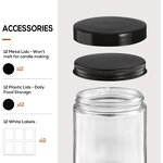 Clear Glass Candle Jar Factory - OEM Wholesale 8oz with Black Plastic Screw Cap