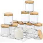 Glass Candle Jars with Bamboo Lids Factory - OEM 250ml 8oz Bulk Clear Round for Making