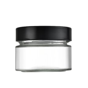 Glass Storage Jar with Black Metal Lid Factory - OEM 50-100ml Screw Cap for Food Storage