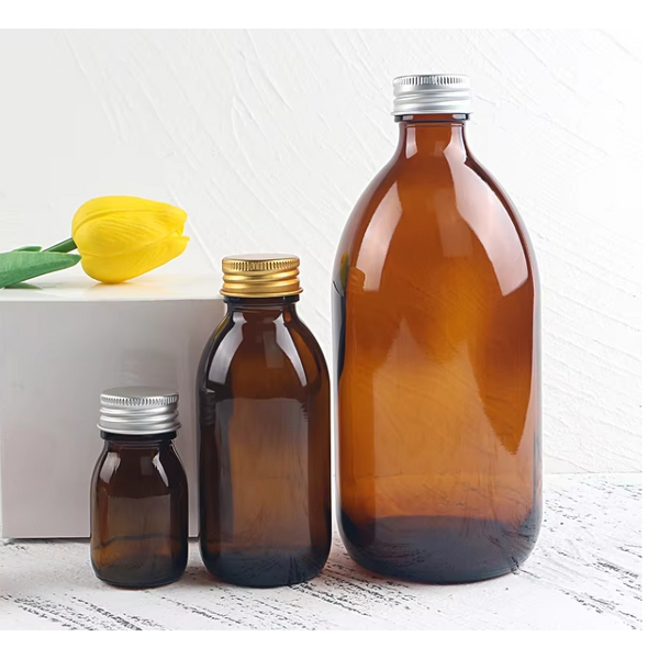 Syrup Glass Bottle with Aluminum Cover Manufacturer - OEM 30-500ml Empty Amber Brown