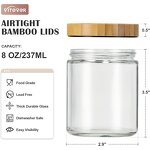 Glass Candle Jars with Bamboo Lids Factory - OEM 250ml 8oz Bulk Clear Round for Making