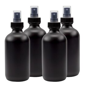 Matte Black Essential Oil Spray Bottle Factory - OEM 250ml 8oz Boston Round with Sprayer