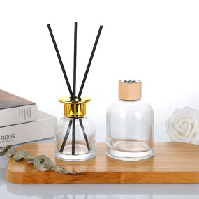 Empty Diffuser Glass Bottle with Cork Lid Factory - OEM Wholesale 50-200ml Round Screen