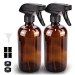 Amber Boston Round Glass Bottles Manufacturer - OEM Fine Mist Sprayers 16oz Empty Atomizer