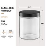Clear Glass Candle Jar Factory - OEM Wholesale 8oz with Black Plastic Screw Cap