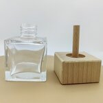 Square Glass Bottle Aroma Diffuser Factory - OEM Custom 50ml Air Freshener with Wooden