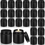 Glass Candle Tins with Lids Factory - OEM Bulk 4 oz Black Round Empty Container