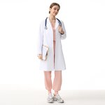 Customized Hospital Scrub Jacket Manufacturer - OEM Long Sleeve White Doctor's Gown