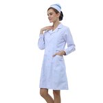Women's Long Sleeve Nurse Lab Coat Factory - OEM with White Suit Collar Medical
